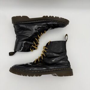 Dr Martens 1460 Glitter Black Patent Boots Womens 9.5 Lace Up Docs